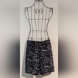 Isaac Mizrahi Gray Leopard Pin-up, punk, goth shorts, Size 14